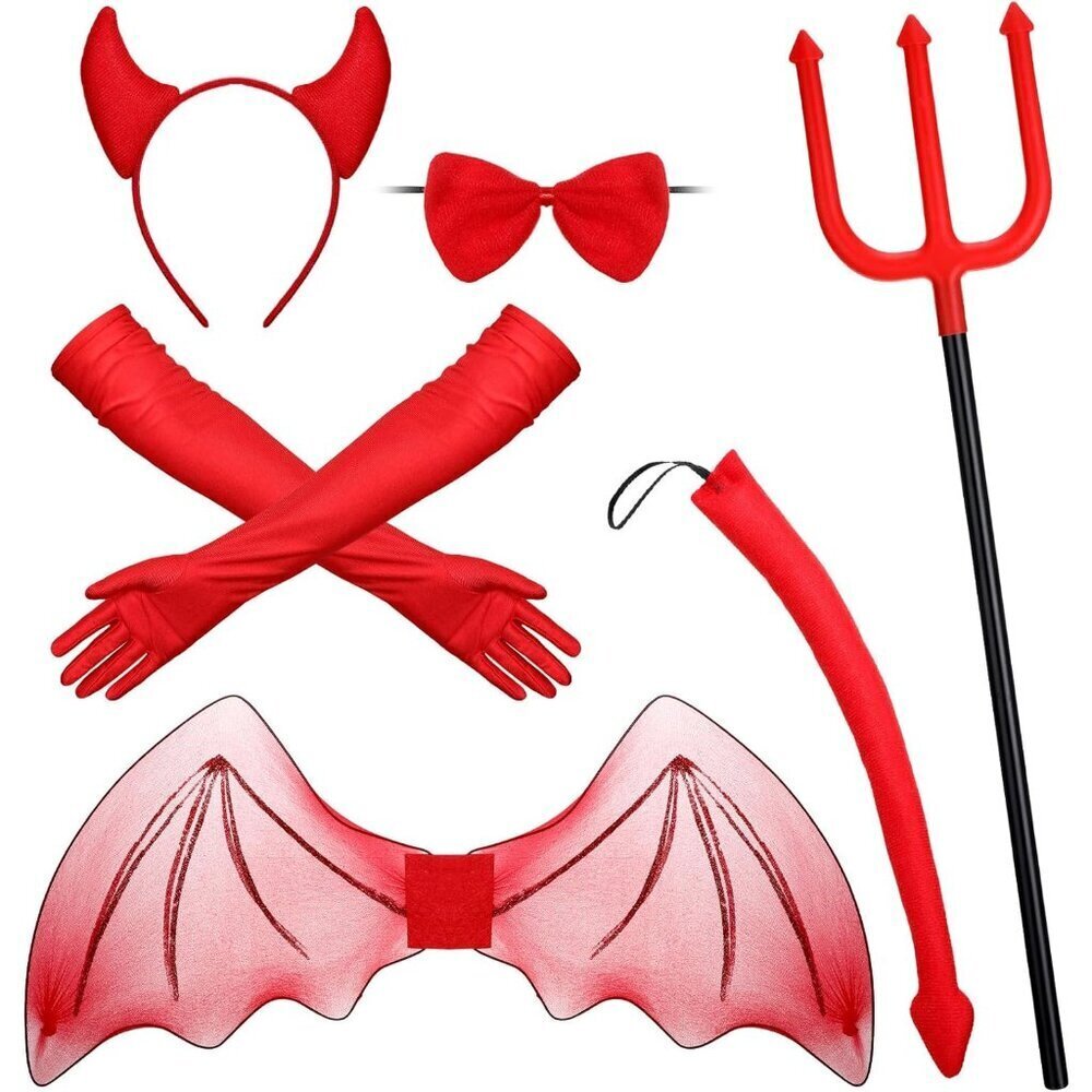 Halloween Monster Costume Set Accessories Horns Wings Tail Gloves for Cosplay